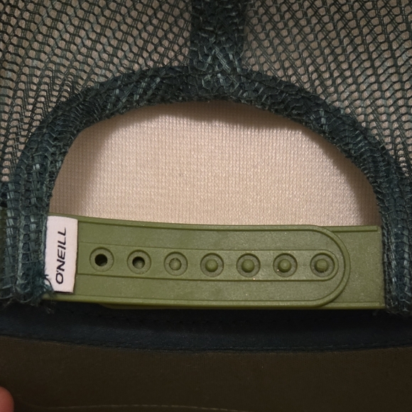 O'Neill Green Trucker Hat with Floral Skeleton Design - Picture 2 of 3